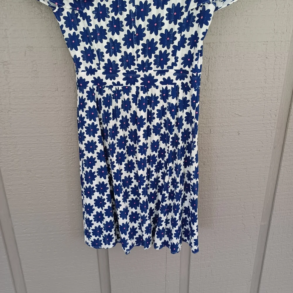 Diane Von Furstenberg Floral Cotton Gauze Mini Shirt Dress Size 4 Women Preppy